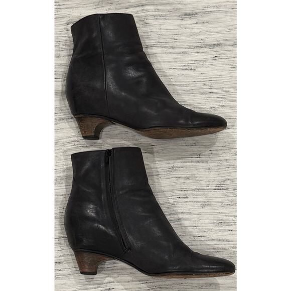 Maison Martin Margiela Line 22 Black Leather Ankle Boots Made in Italy Size 40.5 - Picture 2 of 10